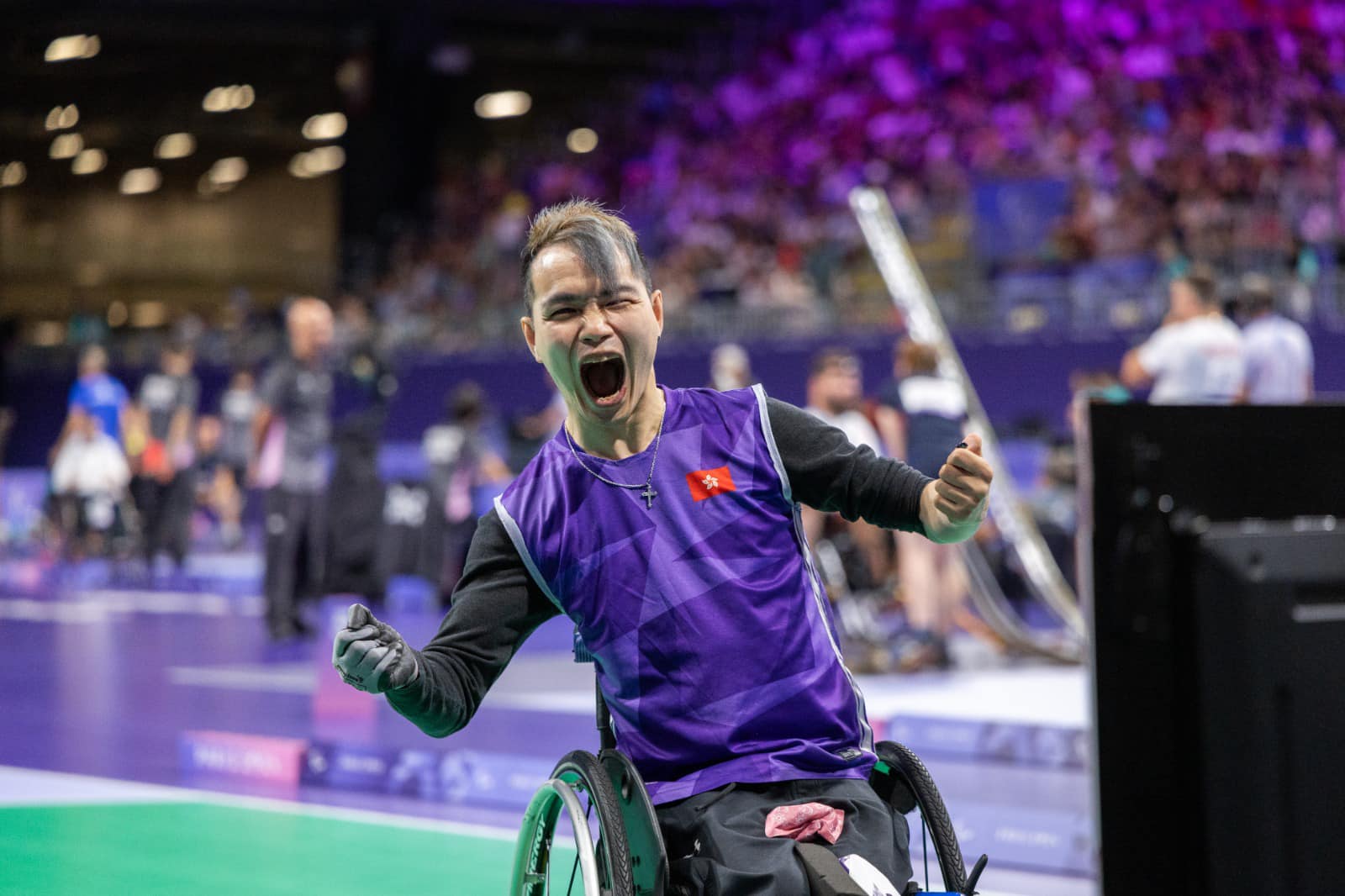 Boccia player John Loung clinches gold in the men’s individual BC1. (2024) Photo: China Hong Kong Paralympic Committee